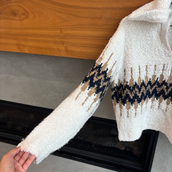 NWOT J.CREW Fair Isle johnny-collar sweater in bouclé yarn, Size XS - Picture 9 of 16